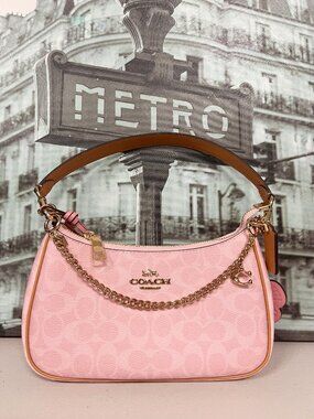 Coach CEA20 Teri Shoulder Bag In Signature Canvas With Charms